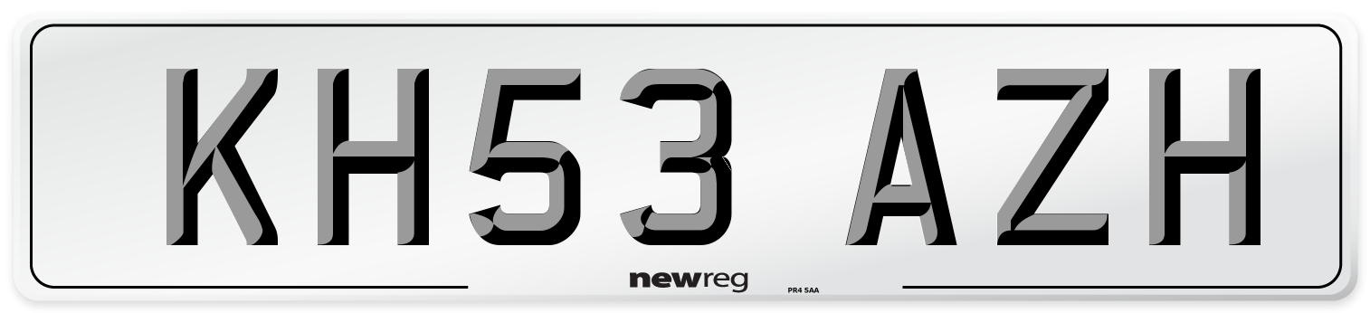 KH53 AZH Number Plate from New Reg